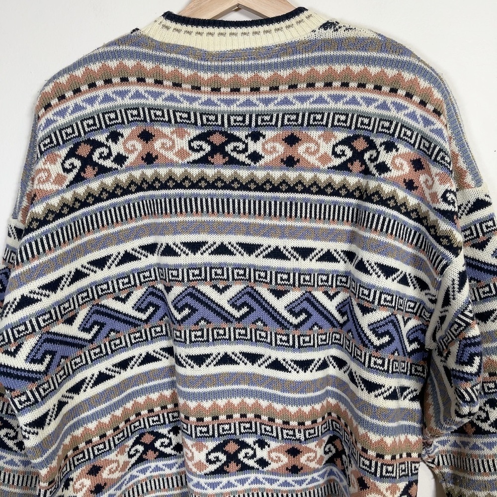 Men's Multicolor Patterned Sweater - Picture 14 of 16